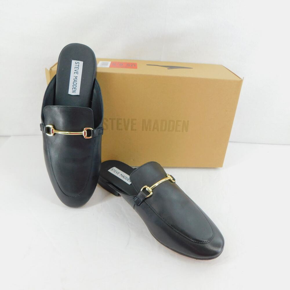 Steve Madden Women's Black Slide on Galilea Slip-ons Size 6.5 New in Box